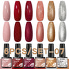 6/8Pcs Spring Pink Color Gel Nail Polish Set Semi Permanent Varnishes Nail Art Design Hybrid Soak Off UV LED Gel Manicure Kit