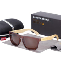Polarized Bamboo Elegant Wood Sunglasses for Men and Women in Famous Retro Classic Style  Design With UV400 Protection
