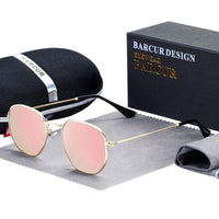 Classic Retro Luxury Reflective Sunglasses For Man And Woman Hexagon Sunglasses With Metal Luxury High Quality Frame Eyewear Sunglasses with UV400 Protection