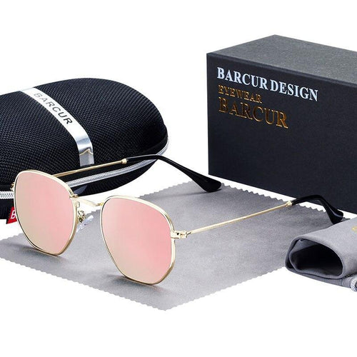 Classic Retro Luxury Reflective Sunglasses For Man And Woman Hexagon Sunglasses With Metal Luxury High Quality Frame Eyewear Sunglasses with UV400 Protection