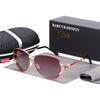 Elegant Women Gradient Luxury Polarized Sunglasses Luxury Round Eyewear With Metal High Quality Frame  lunette de soile