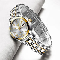 Women's Two Tone Stainless Steel Bracelet Watch Slim