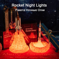 Rocket Kids Space Shuttle Lamp and Moon lamps In Night Light By 3D Print For Space Lovers Rocket Lamp