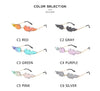 NEW 2021 Fashion Fire Flame Sunglasses For Women With Brand Design Rimless Wave Eyewear Luxury Trending Narrow Style