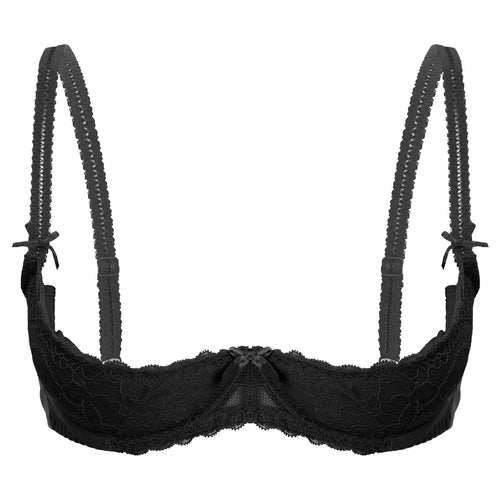 Lace Underwire Half-Cup Push-Up Bra