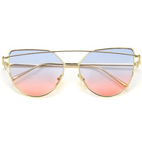 NEW  Stevvex Designer Cat eye Sunglasses For Women and Ladies in Vintage Metal Reflective Glasse Mirror Retro Oculos De Sol Gafas Style With UV 400 Protection