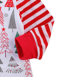 Newborn Baby Girls Boys Christmas Rompers Headband Jumpsuits 2pcs Santa Tree Print New Year Baby Romper