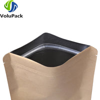 Zip Lock Mylar Packaging Bags with Tear Notch,Multi Sizes Smell Proof Kraft Paper Bags,Heat Sealing Ziplock Pouches,Eco-friendly