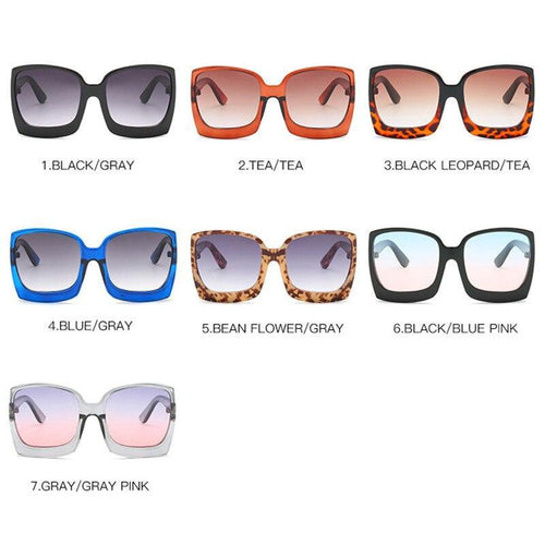 Fashion Oversized Women Square Big Frame Graduent Woman and Lady Sunglasses Brand Designer with  UV400 Protection gafas de sol mujer