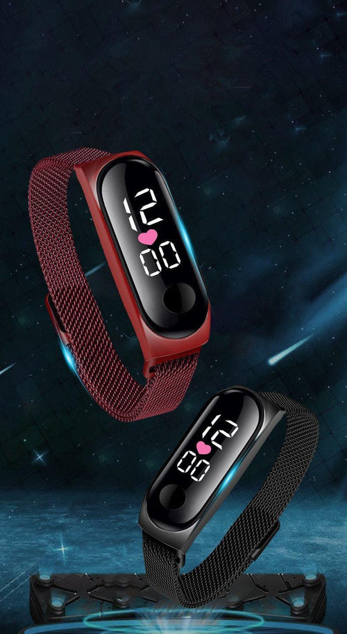 STEVVEX Men's Business Electronic Watch Simple Luxury Steel Belt Folding Buckle Sports Digital Watch For Men and woman