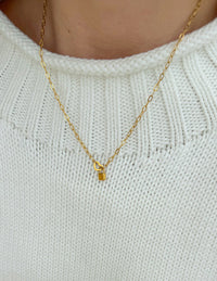 Heart Lock Paperclip Chain Necklace