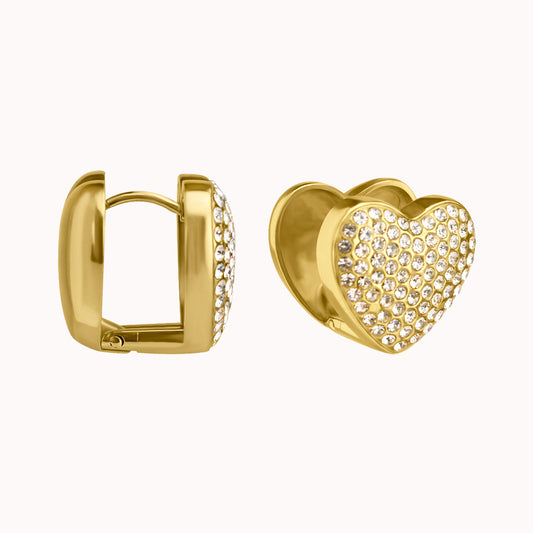 Heather Pavé Heart Earrings Caris Jewelry