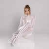 Silky Oil Glossy Long Sleeve Thong Bodysuit Full-Length Shaping Jumpsuit