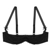 Lace Underwire Half-Cup Push-Up Bra