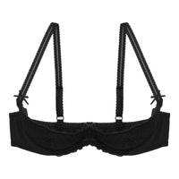 Lace Underwire Half-Cup Push-Up Bra