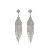 Vintage Crystal Tassel Drop Earrings – Elegant Geometric Multi-Strand Statement Earrings for Weddings, Galas & Evening Wear