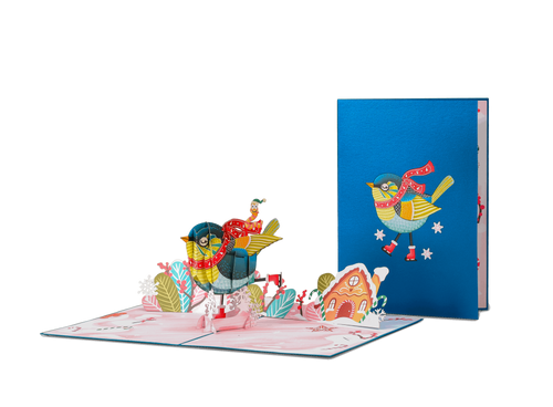 Holiday Bird Pop Up Christmas Card