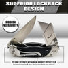 Premium Utility Knife, Folding Pocket Knife Combo, Box Cutter, Heavy Duty Dual Blades W/Belt Clip Gift Set for Dad Carpenter or Construction Worker