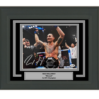 Framed Autographed/Signed Max Holloway UFC MMA Black Fighting 8x10 Photo Beckett BAS COA