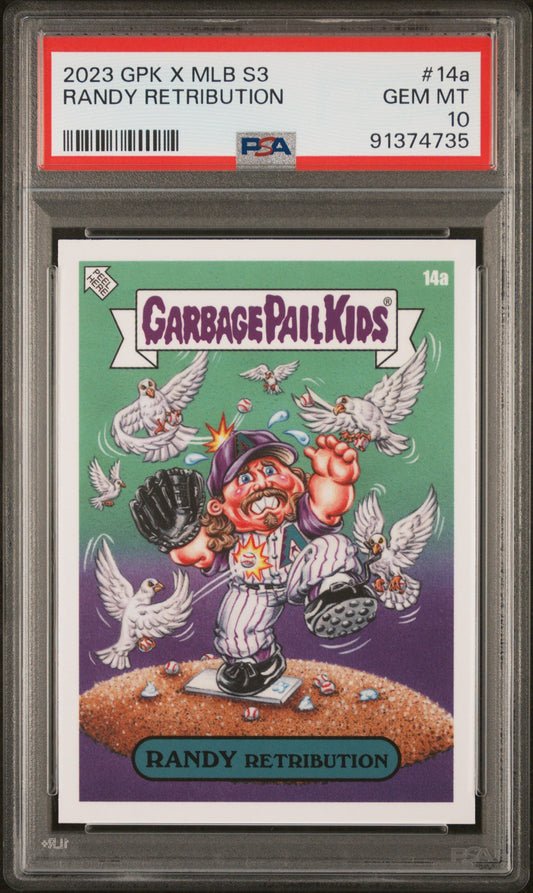 Graded 2023 Topps Garbage Pail Kids Randy Johnson #14A Retribution Randy Baseball Card PSA 10 Gem Mint