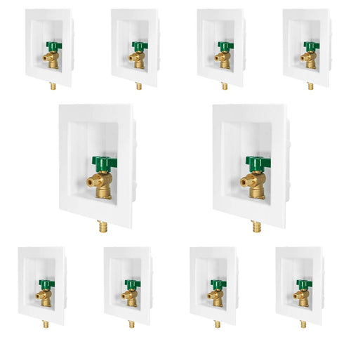10 Pcs 1/2" PEX Crimp (F1807) Inlet, Ice Maker Outlet Box,
