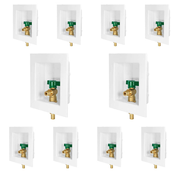 10 Pcs 1/2" PEX Crimp (F1807) Inlet, Ice Maker Outlet Box,