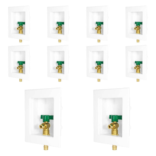 10 Pcs 1/2" PEX Expansion (F1960) Inlet, Ice Maker Outlet Box,