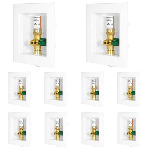 10 Pcs 1/2" CPVC PPE Intet, Ice Maker Outlet Box, with Copper Arrestor