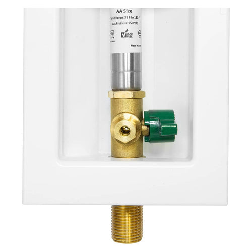 1/2" Sweat Inlet, Ice Maker Outlet Box, with Stainless Steel Hammer Arrestor Plumbingsell