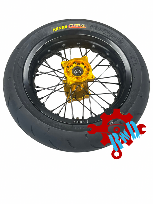 Razor MX or SX 12" Rear Supermoto Wheel Kit with CNC Aluminum Hub
