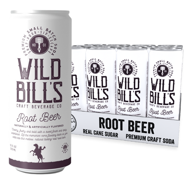 Wild Bill’s Zero Sugar Root Beer Cream Soda Float, 12oz Can, 12ct.