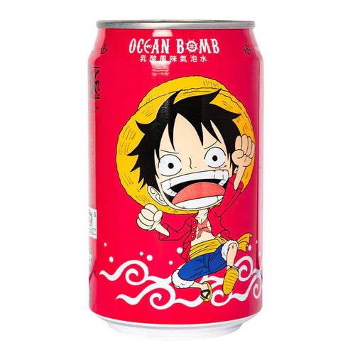 Ocean Bomb One Piece Sparkling Water Luffy Yogurt Flavor (330ml) (Taiwan) 6-Pack - Expires June 3rd, 2026
