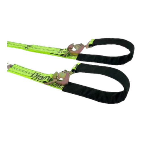 2" x 56" Tow V-Bridle Strap w/ Twisted Snap Hooks & D-Rings | DiamondWeave™ RatchetStrap.Com