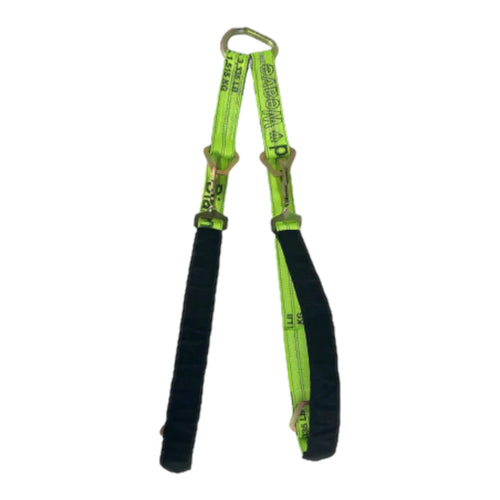 2" x 56" Tow V-Bridle Strap w/ Twisted Snap Hooks & D-Rings | DiamondWeave™ RatchetStrap.Com