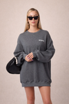 Oversized Sweatshirt Dress - Heather Gray