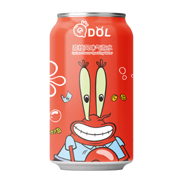 QDol Mr. Krabs Lychee Sparkling Water (330ml) (China) 6-Pack