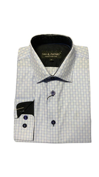 Leo and Zachary - Boys' Sky Mini Check Dress Shirt