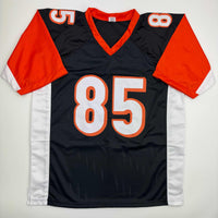Autographed/Signed Chad Ochocinco (Johnson) Cincinnati Black Football Jersey Beckett BAS COA