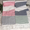 Mediterranean Cotton Bath Towel 180GSM Lightweight Gray Blue Summer