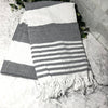 Mediterranean Cotton Bath Towel 180GSM Lightweight Gray Blue Summer