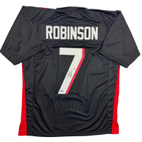 Autographed/Signed Bijan Robinson Atlanta Black Football Jersey Beckett BAS COA