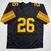 Autographed/Signed Le'Veon LeVeon Bell Pittsburgh Black Color Rush Football Jersey JSA COA