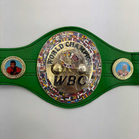 Autographed/Signed Floyd Mayweather Jr. WBC Green Boxing Replica Championship Belt JSA COA