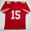 Autographed/Signed Michael Crabtree San Francisco Red Football Jersey Beckett BAS COA