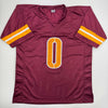 Autographed/Signed Mike Sainristil Washington Burgundy Football Jersey Beckett BAS COA