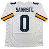 Autographed/Signed Mike Sainristil Michigan White College Football Jersey Beckett BAS COA