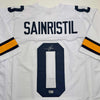 Autographed/Signed Mike Sainristil Michigan White College Football Jersey Beckett BAS COA