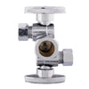 5/8" OD Compr. x 3/8" OD Compr. x 3/8" OD Compr. Dual Stop Valve, 1/4 Turn (Lead Free) Plumbingsell