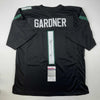 Autographed/Signed Ahmad Sauce Gardner New York Black Football Jersey Beckett BAS COA