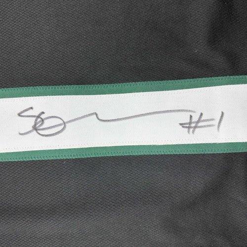Autographed/Signed Ahmad Sauce Gardner New York Black Football Jersey Beckett BAS COA
